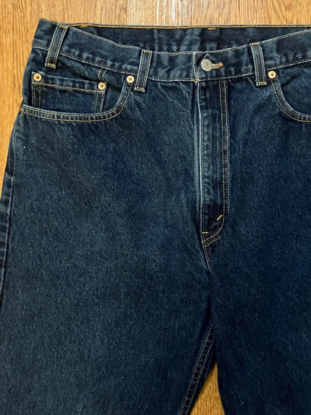 Vtg Levis 505 Regular Fit Jeans Made in USA Dark Wash Denim Mens 38x30 *True 36*
